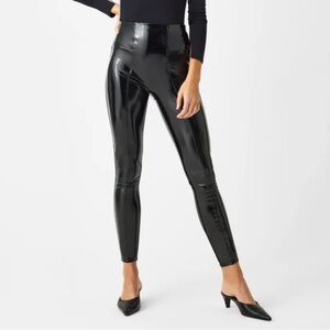 🍭 SPANXshape Faux Leather Patent Leggings Navy Size L